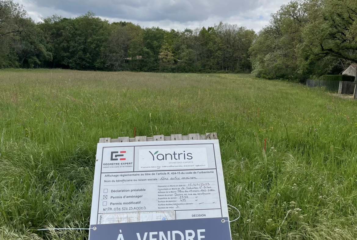 LA SALVETAT SAINT GILLES - TERRAIN 835 M2